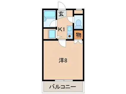 シャルマンフジ中之島壱番館(1K/2階)の間取り写真