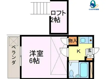 ニッシンハイツ宝田(ワンルーム/2階)の間取り写真