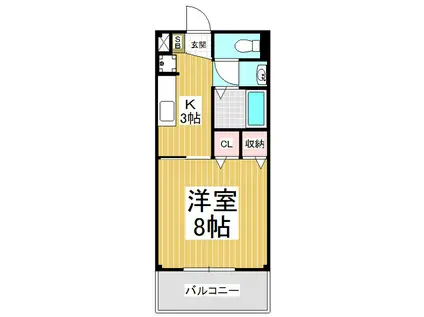 サープラス福岡(1K/2階)の間取り写真