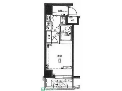 ガーラ武蔵小杉(1K/6階)の間取り写真
