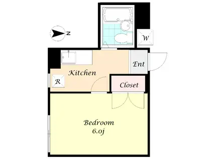 大小原ビル(1K/4階)の間取り写真
