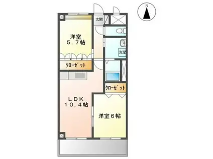 グランパレス・K(2LDK/1階)の間取り写真