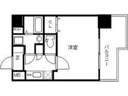 プレサンス丸の内雅風(1K/13階)の間取り写真