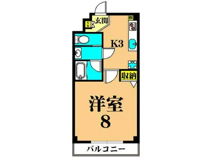 ガーデンハイツ(1K/3階)の間取り写真