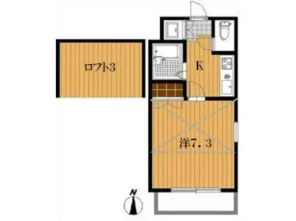 コーティアス(1K/3階)の間取り写真