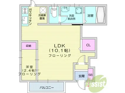 カーサグラネス1(1LDK/1階)の間取り写真