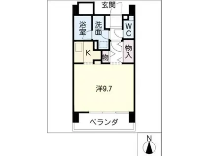 アブレスト原(1K/6階)の間取り写真