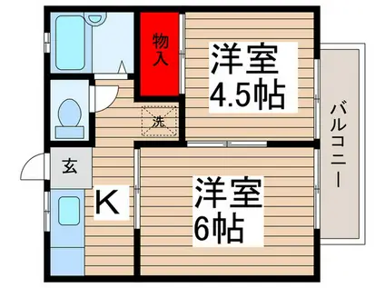 パ-クエイト北小金(2K/1階)の間取り写真