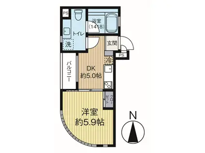 つばめはうす(1DK/2階)の間取り写真