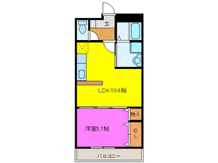 レイクサイド半田山(1LDK/3階)の間取り写真