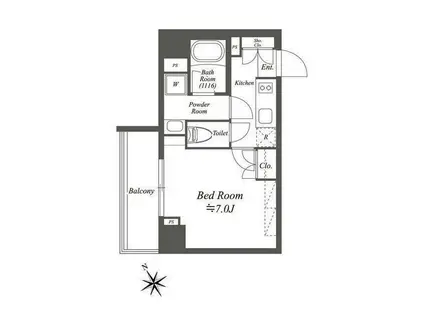 ミルフォードガーデン(2LDK/6階)の間取り写真