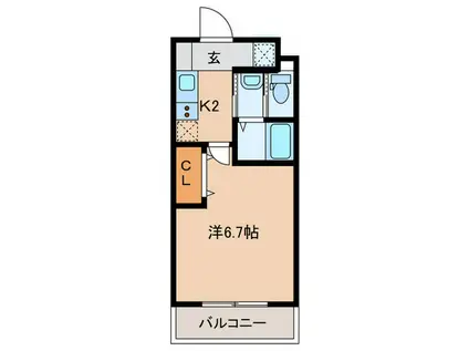 ROOST南武庫之荘(1K/1階)の間取り写真