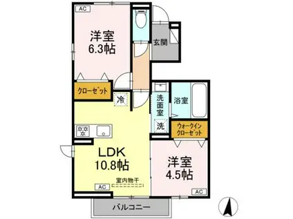 D-ROOM石神井台4丁目PJ A棟(2LDK/1階)の間取り写真