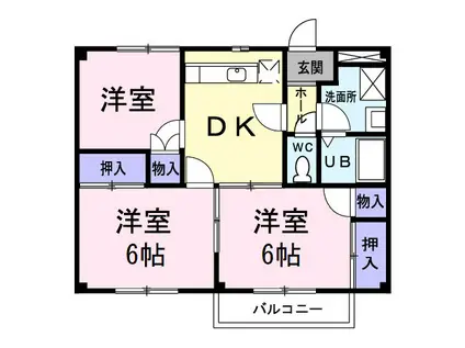 ロマニー華(3DK/1階)の間取り写真