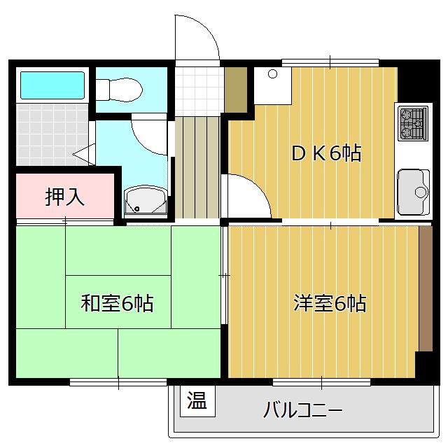 ケントコート(2DK/3階)の間取り写真