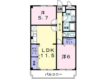 ベイビレッジINOUE(2LDK/1階)の間取り写真