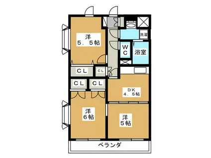 LEGEND成田(3DK/2階)の間取り写真