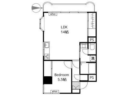 レピナールリサ(1LDK/2階)の間取り写真