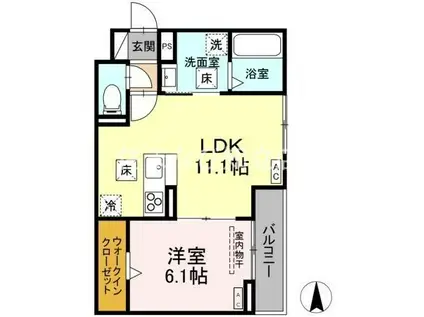 ソル・クラ―ト(1LDK/1階)の間取り写真