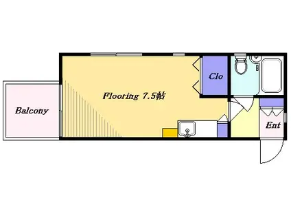 アールメゾン(ワンルーム/2階)の間取り写真