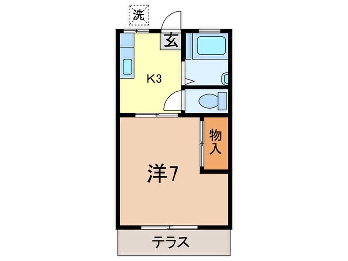 ホワイトハイツ(1K/1階)の間取り写真