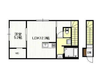 玖波二丁目アパート(1LDK/2階)の間取り写真