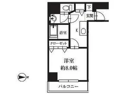 HF銀座レジデンスイーストII(1K/12階)の間取り写真