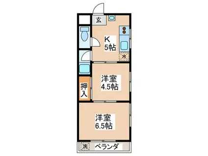 西東ハイツ南野(2K/3階)の間取り写真