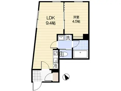 PEDIO-Y(1LDK/2階)の間取り写真