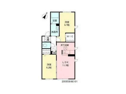 シャーメゾンKAI(2LDK/1階)の間取り写真