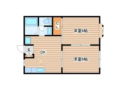 ホームオブミッシェルズA(2DK/2階)の間取り写真