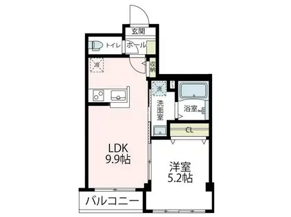 クレール メール(1LDK/2階)の間取り写真