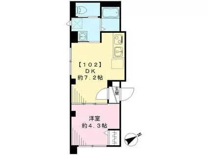 LUCE S ルーチェ エス(1DK/1階)の間取り写真