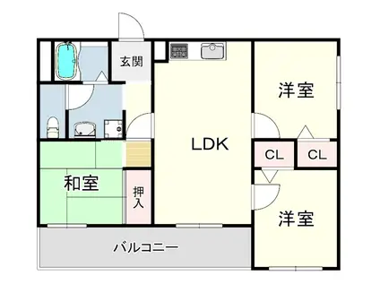 プリメーラリヨン2(3LDK/2階)の間取り写真
