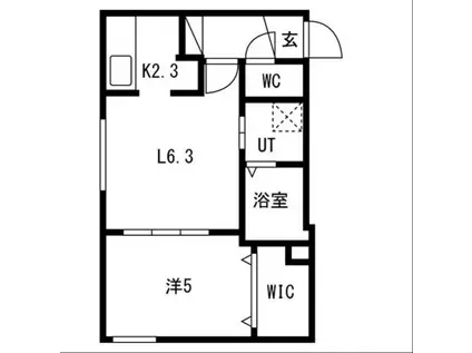 ルリ美園(1LDK/2階)の間取り写真