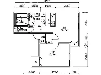 セ・ラヴィ1-4(1LDK/2階)の間取り写真