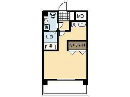 KO OLINA SHIOMI(ワンルーム/6階)の間取り写真