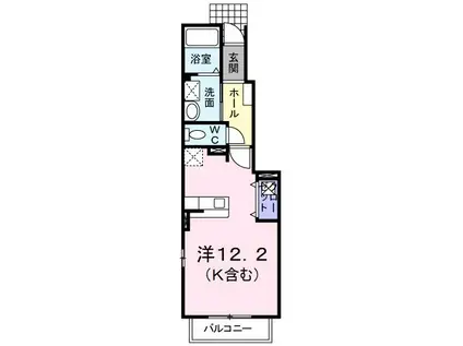 アクシーヌ(ワンルーム/1階)の間取り写真