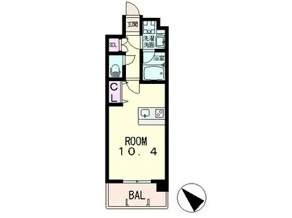 GRAND MARRY BELL ST(ワンルーム/9階)の間取り写真