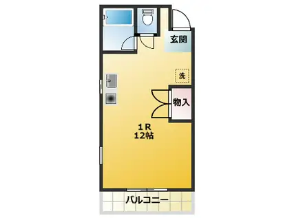 ハイツカルミア(ワンルーム/1階)の間取り写真