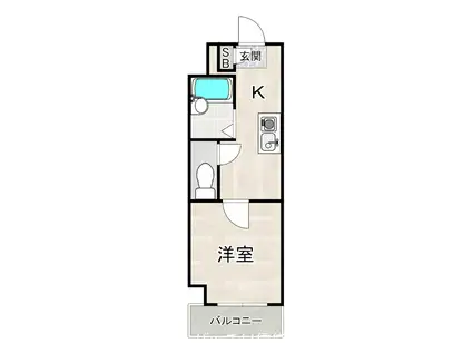 モアフィールド箱崎II(1K/11階)の間取り写真