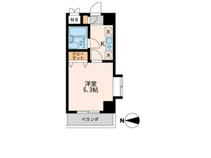 品川中延ステーションレジデンス(1K/9階)の間取り写真