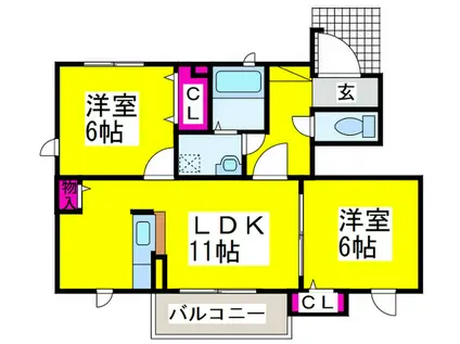フォーリストベル プラス(2LDK/1階)の間取り写真