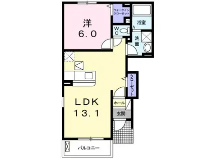 メゾンプロムナードC(1LDK/1階)の間取り写真