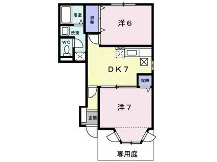 グリーンパレスA(2DK/1階)の間取り写真