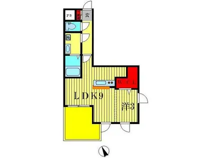 グランシャリオ(1LDK/2階)の間取り写真