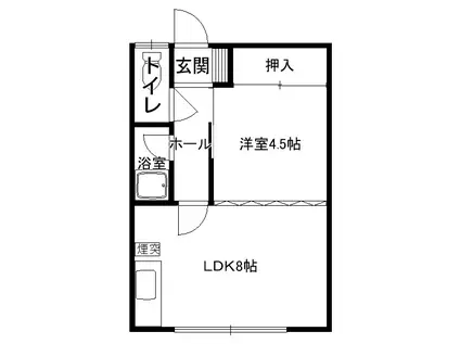 シークハイツ(1DK/1階)の間取り写真