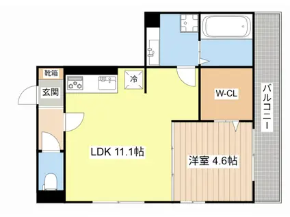アイル東近江(1LDK/2階)の間取り写真
