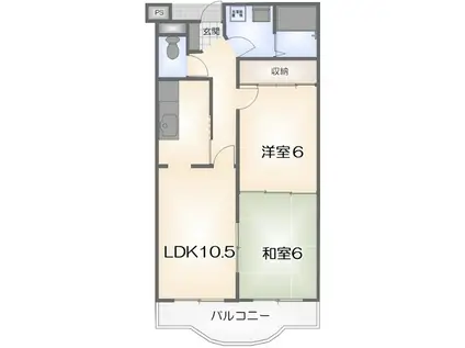 レオパレス松島(2LDK/4階)の間取り写真