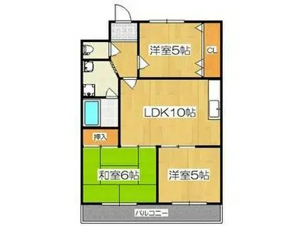 レナジア太平通(3DK/3階)の間取り写真